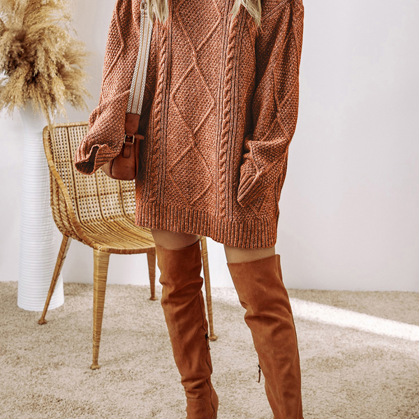 Cozy Cable Knit Sweater Dress | Jane.com